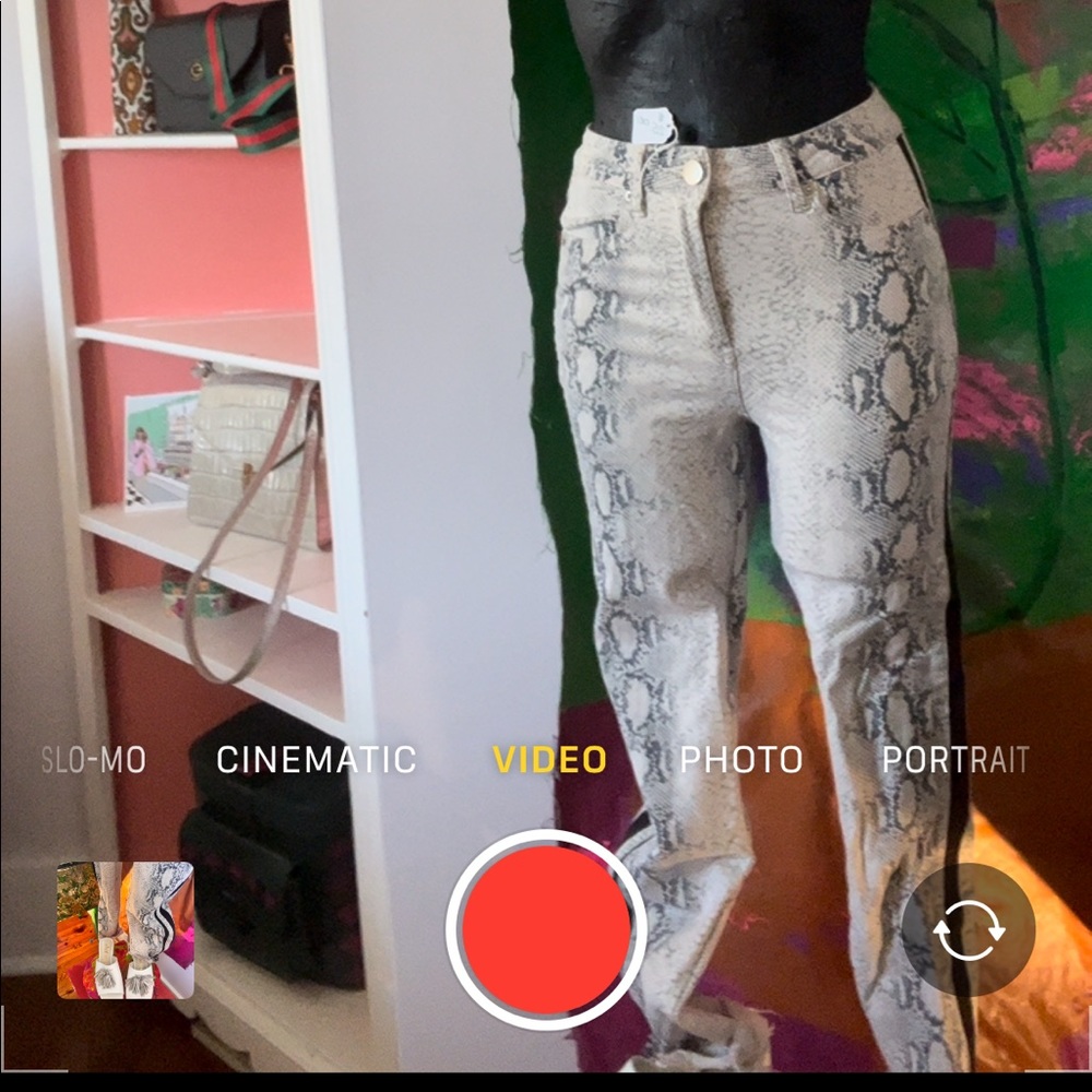 Giani Fiona Snake Print Straight Leg Jeans